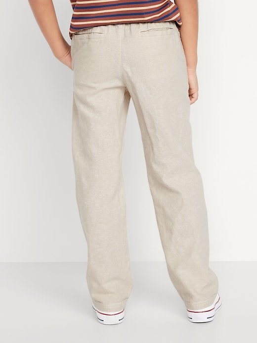 View large product image 2 of 5. Straight Pull-On Linen-Blend Pants for Boys