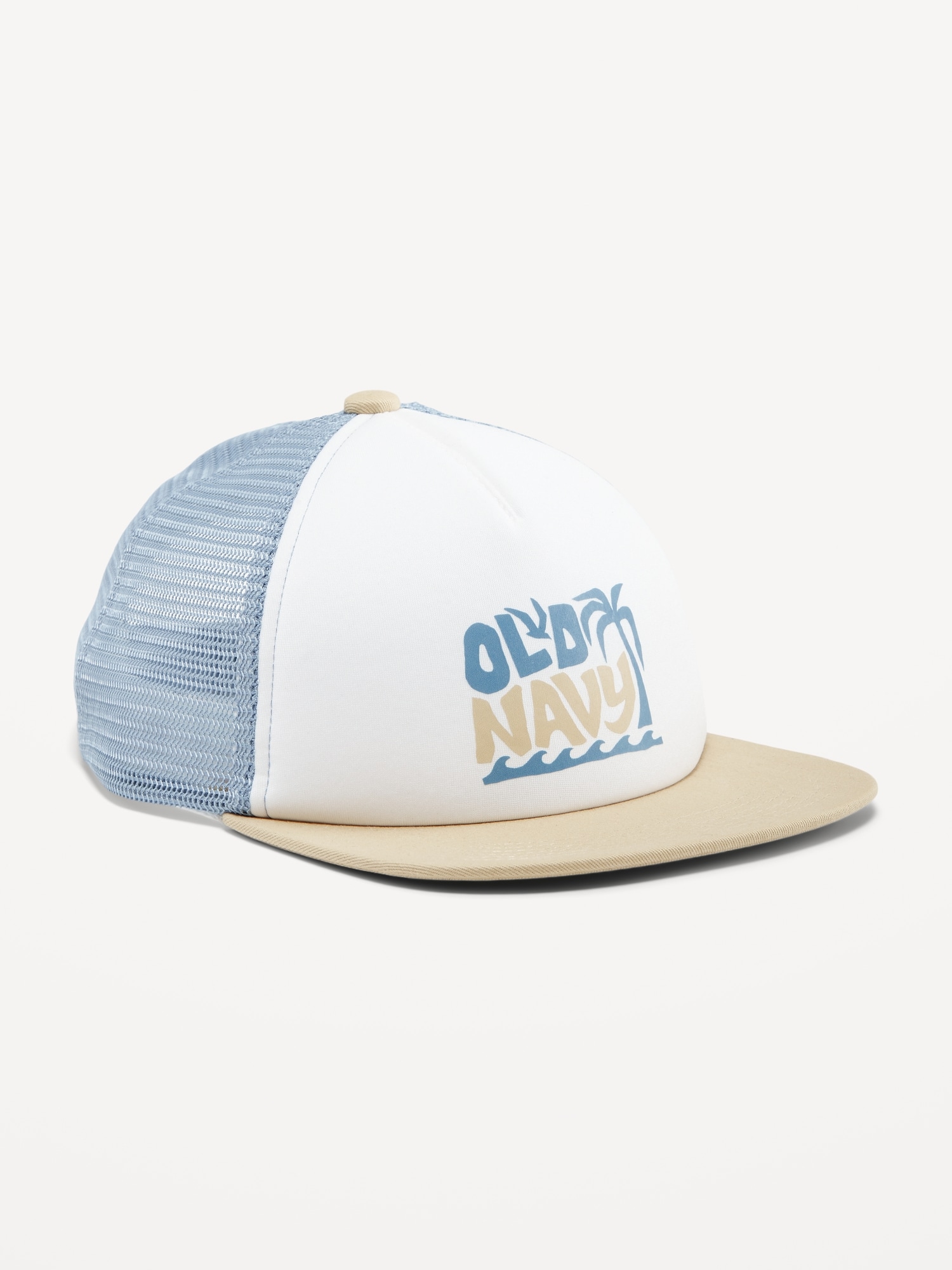 Logo-Graphic Flat-Brim Trucker Hat for Boys Hot Deal
