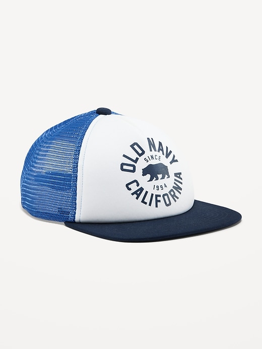 View large product image 1 of 1. Logo-Graphic Flat-Brim Trucker Hat for Boys