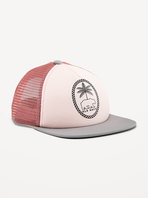 View large product image 1 of 1. Logo-Graphic Flat-Brim Trucker Hat for Boys
