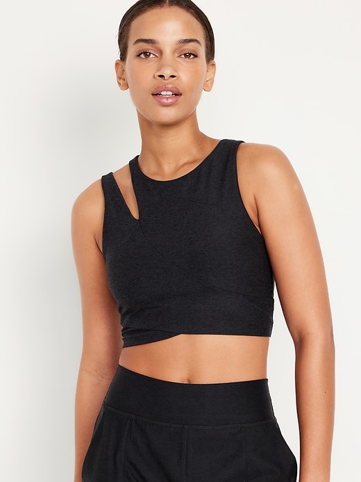 Image number 1 showing, Light Support Cloud+ Wrap-Front Sports Bra