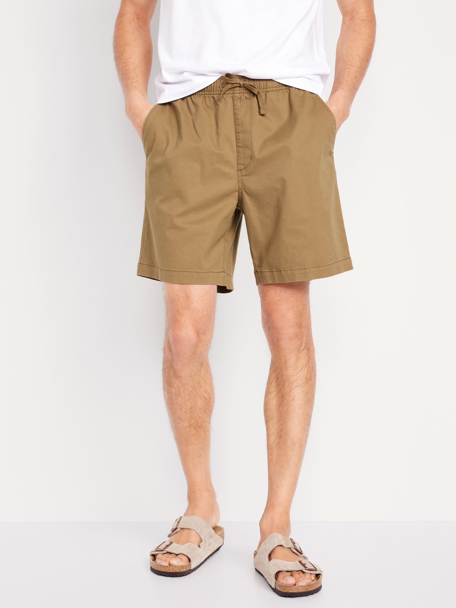 Pull-On Twill Jogger Shorts -- 7-inch inseam