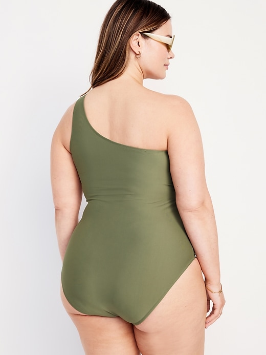 Image number 8 showing, Twist-Front One-Shoulder Swimsuit