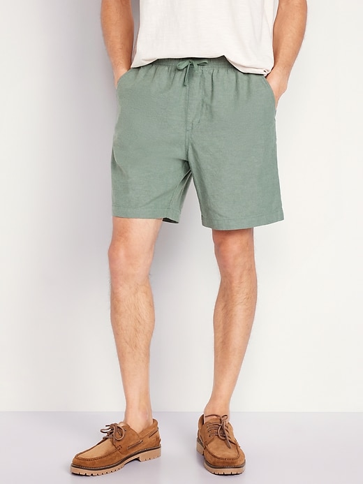 Image number 1 showing, Linen-Blend Jogger Shorts -- 7-inch inseam