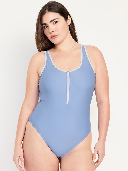 Image number 5 showing, Half Zip One-Piece Swimsuit