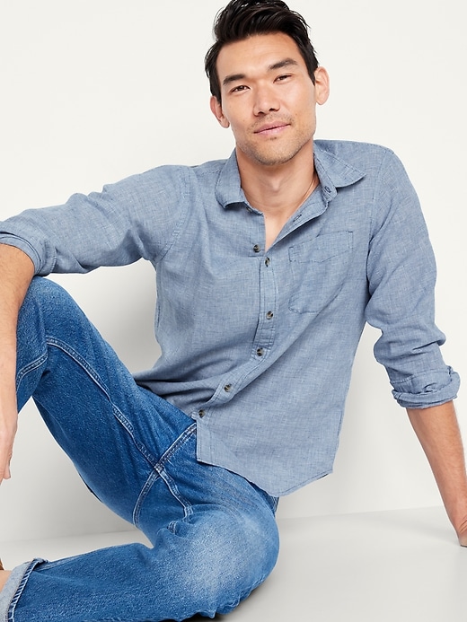 Image number 3 showing, Classic Fit Everyday Linen-Blend Shirt