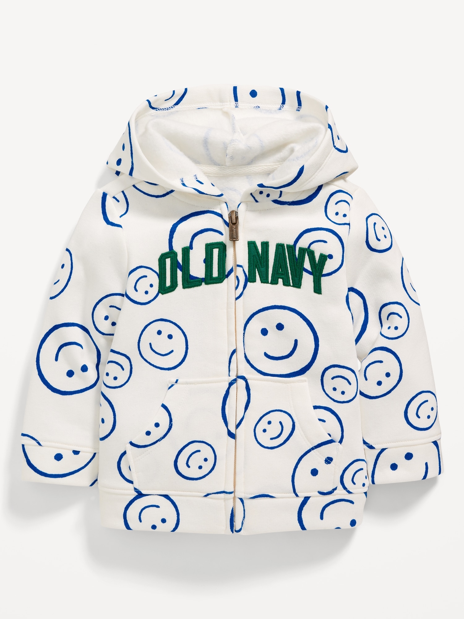 Unisex Printed Logo-Graphic Zip-Front Hoodie for Baby