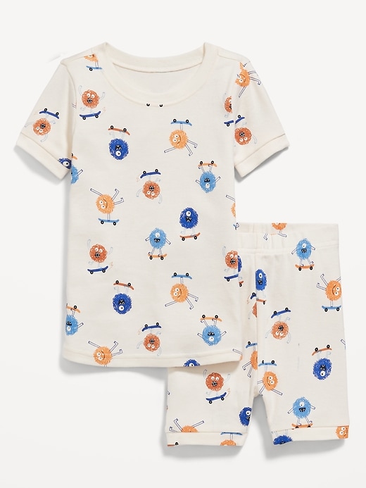 View large product image 1 of 2. Unisex Snug-Fit Printed Pajama Shorts Set for Toddler & Baby