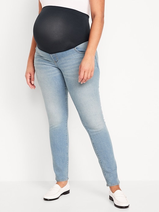 Image number 1 showing, Maternity Full-Panel Wow Straight Jeans