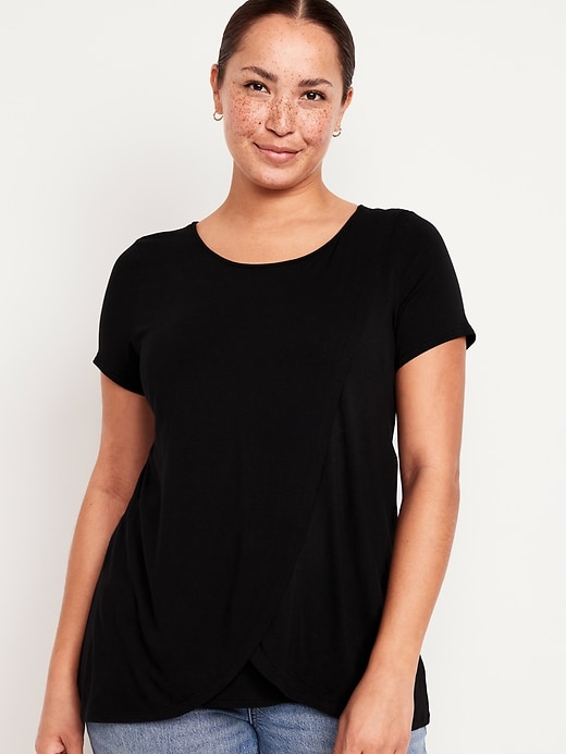 Image number 1 showing, Maternity Scoop Neck Nursing T-Shirt