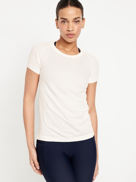 Fluid Seamless Fitted T-Shirt - Magnolia White