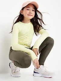 View large product image 3 of 4. High-Waisted PowerPress 7/8-Length Leggings for Girls