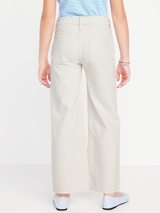 View large product image 2 of 4. High-Waisted Baggy Wide-Leg Utility Jeans for Girls