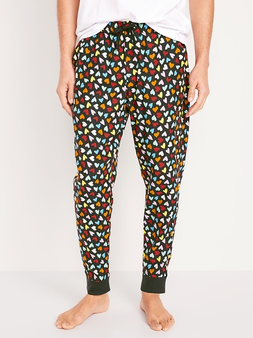 View large product image 1 of 3. Matching Printed Flannel Jogger Pajama Pants