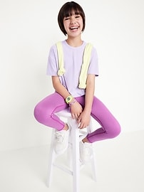 View large product image 3 of 4. High-Waisted PowerPress 7/8-Length Leggings for Girls