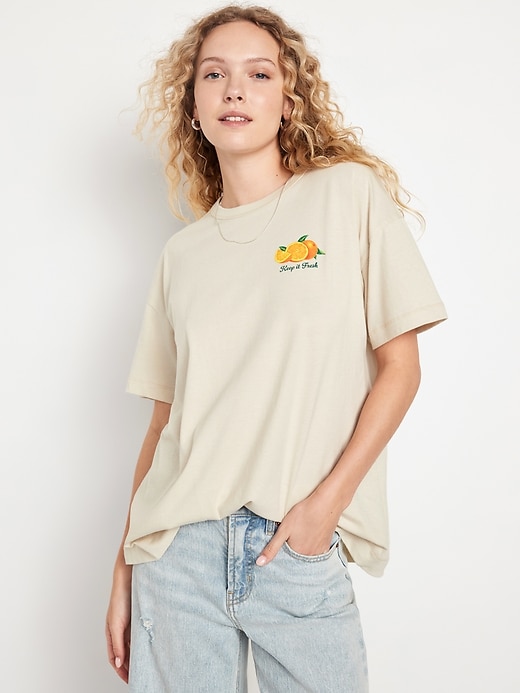 Image number 1 showing, Oversized EveryWear Graphic Tunic T-Shirt