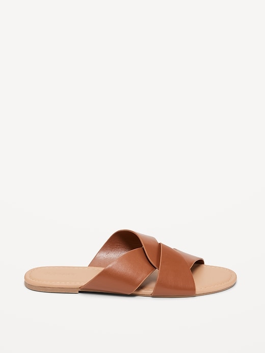 Image number 4 showing, Faux-Leather Link Strap Sandals