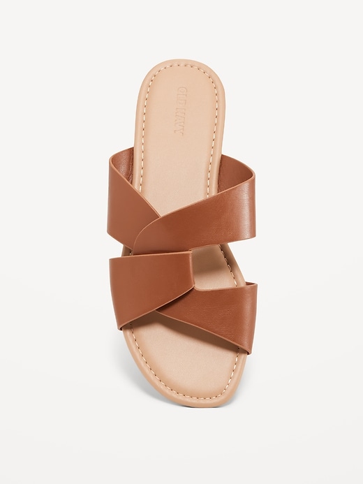 Image number 3 showing, Faux-Leather Link Strap Sandals