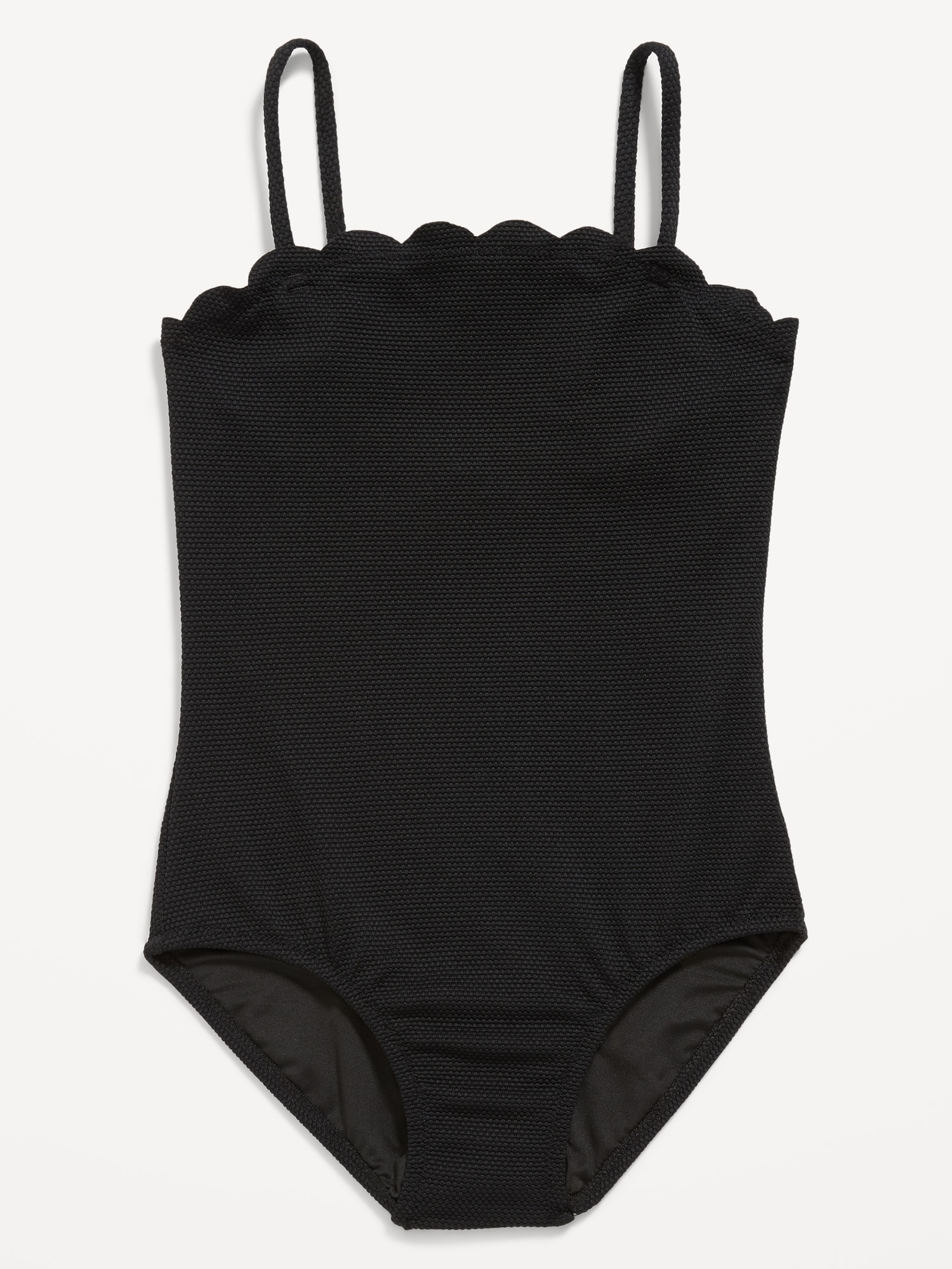Bandeau Scallop-Trim One-Piece Swimsuit for Girls | Old Navy
