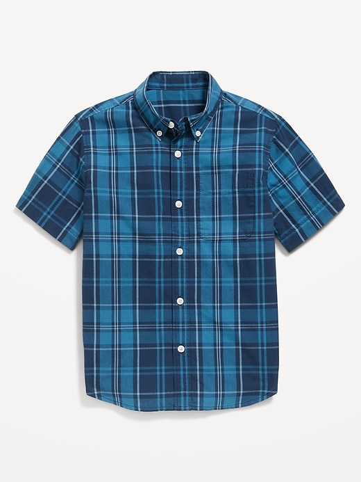 View large product image 1 of 2. Short-Sleeve Printed Poplin Shirt for Boys