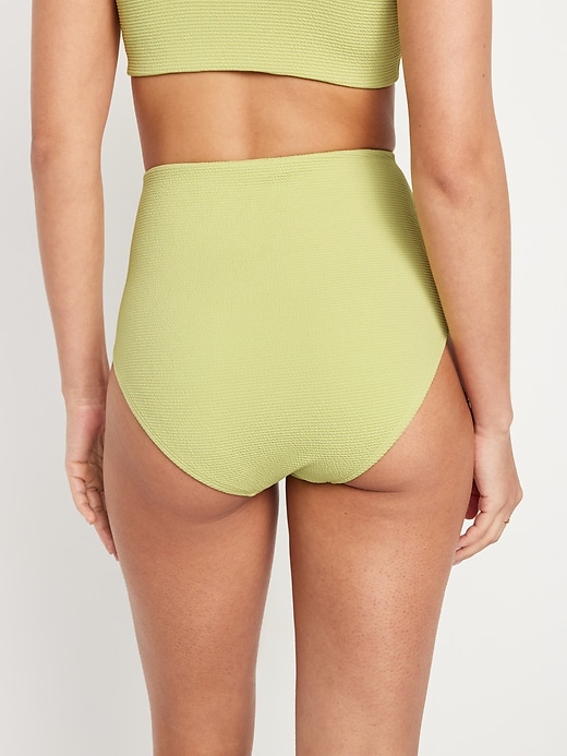 Image number 2 showing, High-Waisted French-Cut Puckered Bikini Swim Bottoms