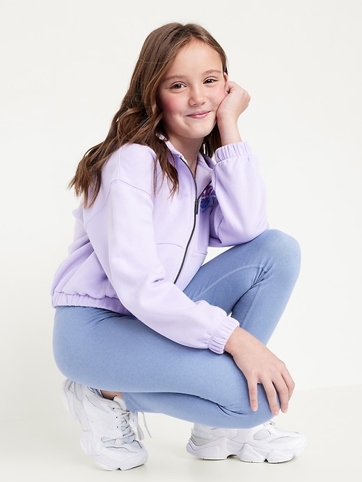 Image number 3 showing, High-Waisted PowerPress 7/8-Length Leggings for Girls