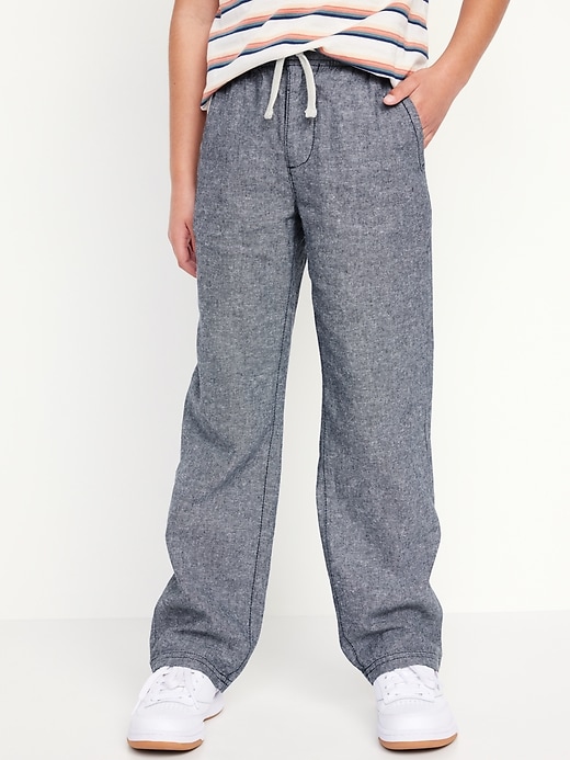 View large product image 1 of 5. Straight Pull-On Linen-Blend Pants for Boys