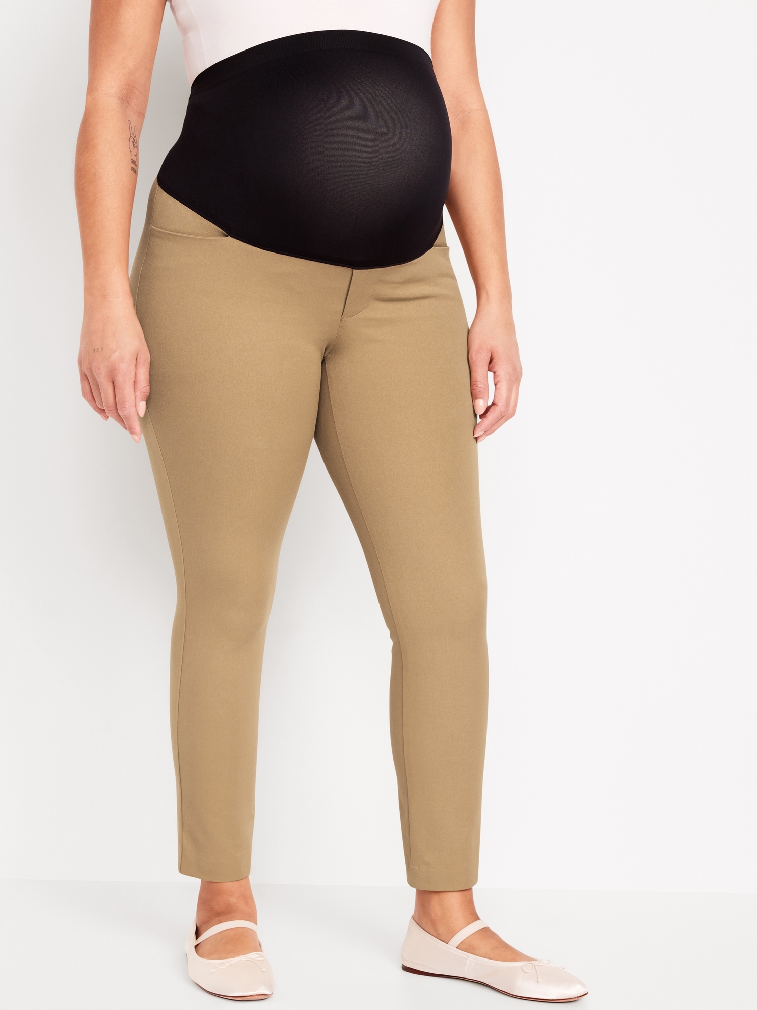 Missguided Beige Knit Over Bump Maternity Leggings - ShopStyle Pants