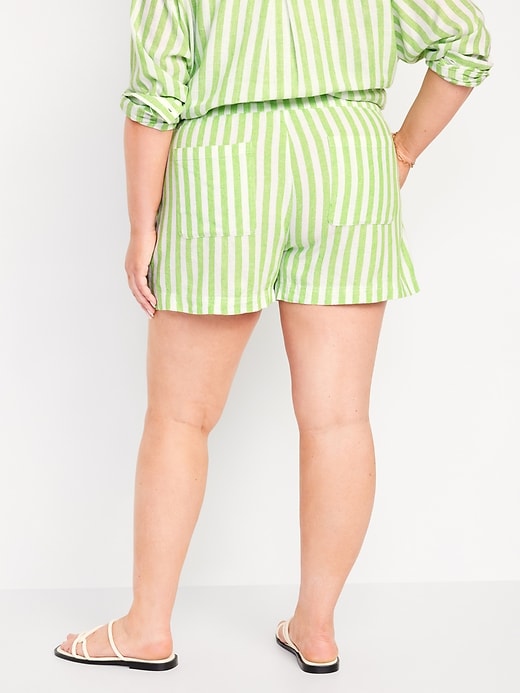 Image number 8 showing, Linen-Blend Striped Shorts -- 3.5-inch inseam