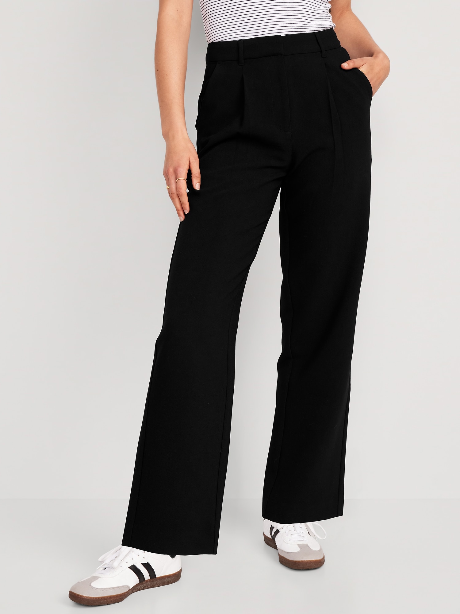Rib-knit trousers - Beige - Ladies | H&M HK