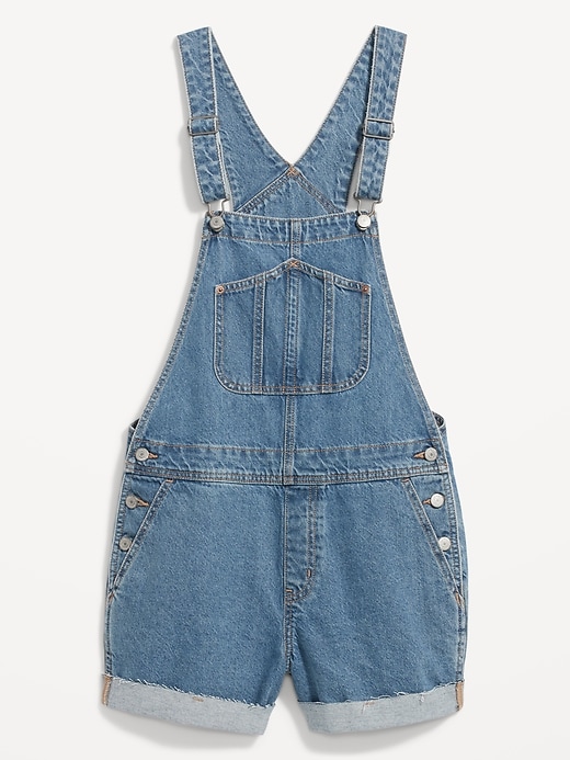 Image number 4 showing, Slouchy Jean Cut-Off Shortalls -- 3.5-inch inseam