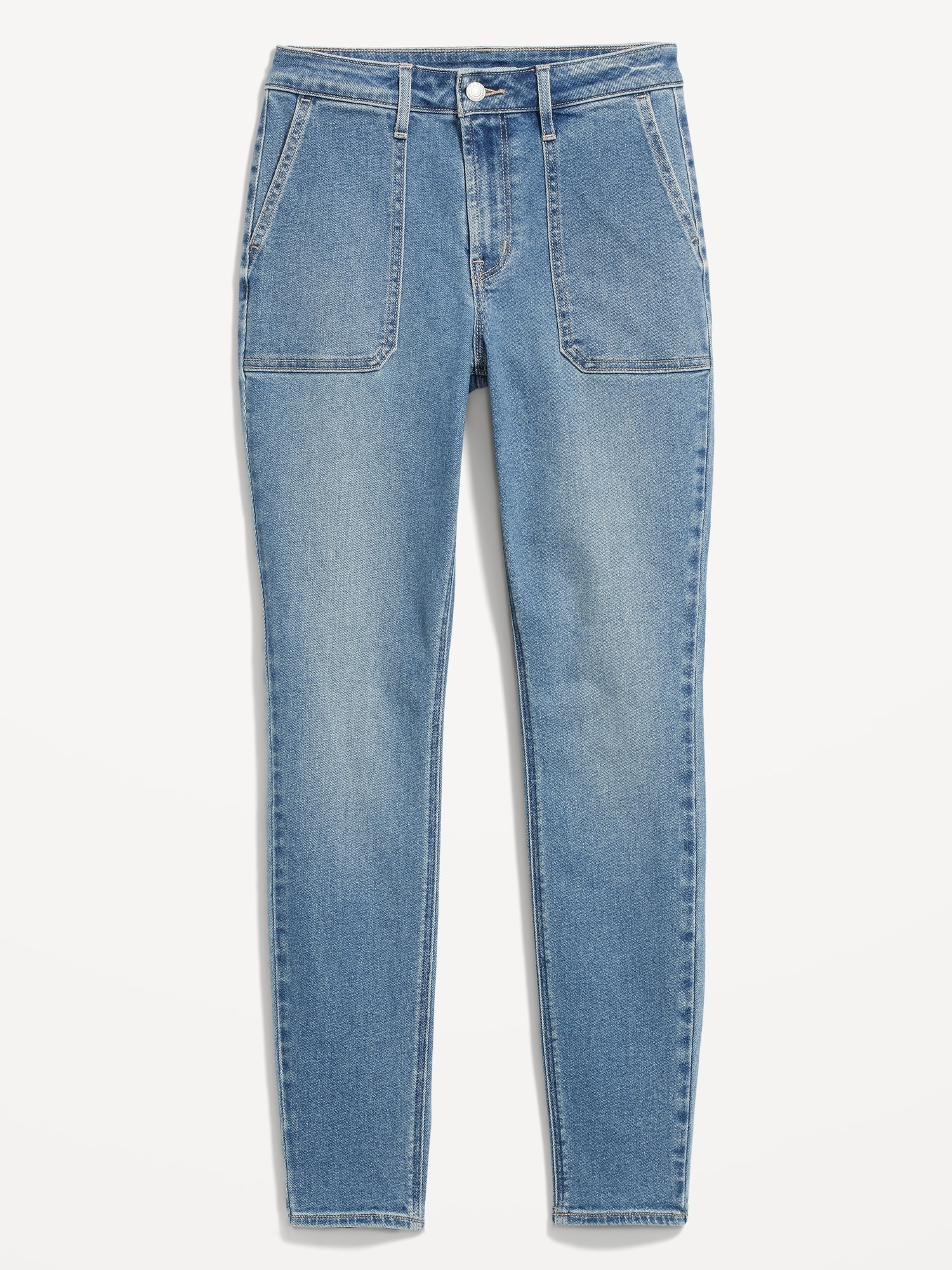 High-Waisted Rockstar Super-Skinny Utility Jeans for Women
