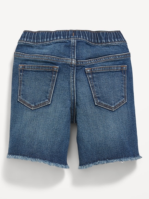 View large product image 2 of 2. 360° Stretch Pull-On Jean Shorts for Toddler Boys