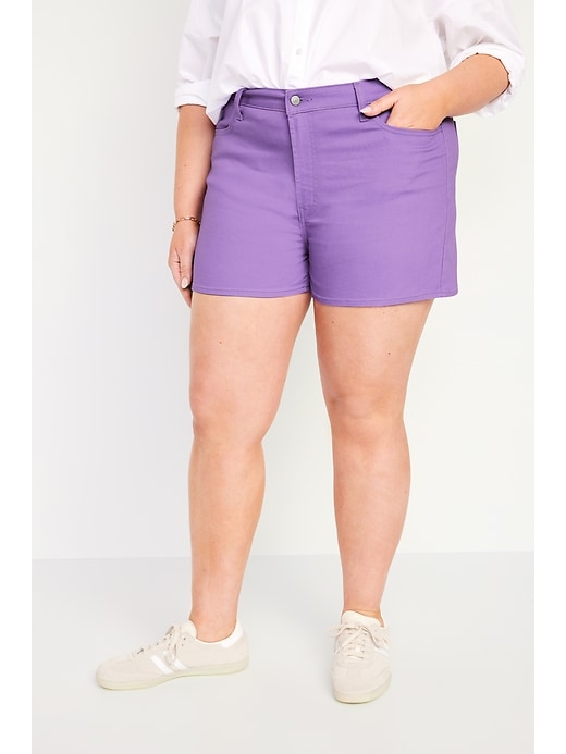 Image number 7 showing, High-Waisted Wow Jean Shorts -- 3-inch inseam