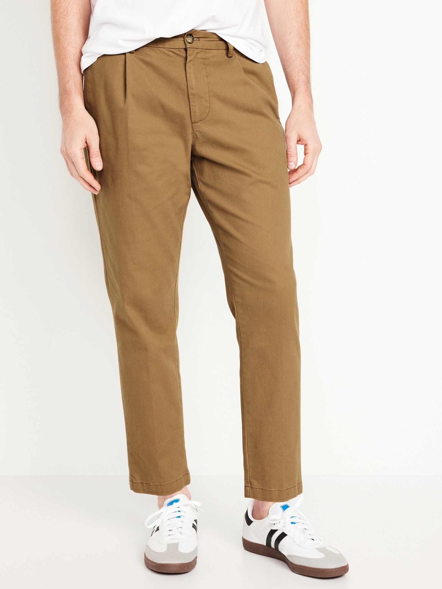 Loose Taper Built-In Flex Pleated Ankle Chino Hot Deal