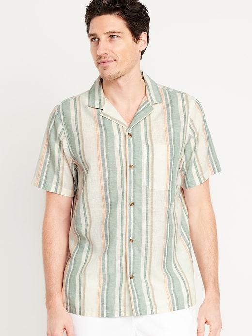 Image number 1 showing, Short-Sleeve Printed Camp Shirt for Men - easter picture ideas for families