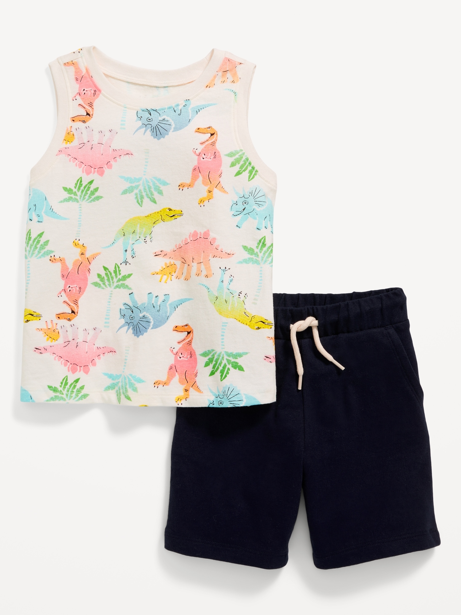 Printed Tank Top and Shorts Set for Toddler Boys