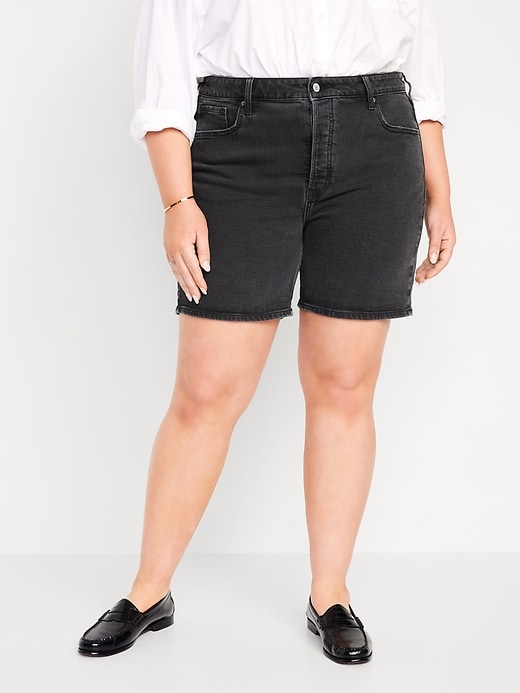 Image number 7 showing, High-Waisted OG Button-Fly Jean Shorts -- 7-inch inseam