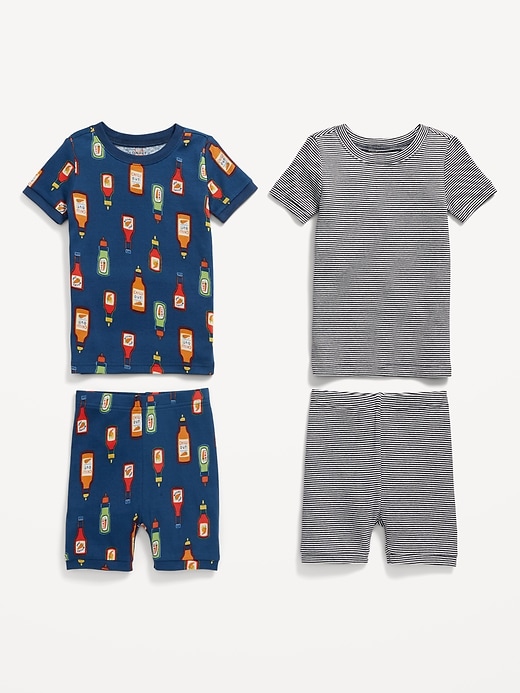 View large product image 2 of 2. Unisex 4-Piece Printed Snug-Fit Pajama Set for Toddler & Baby