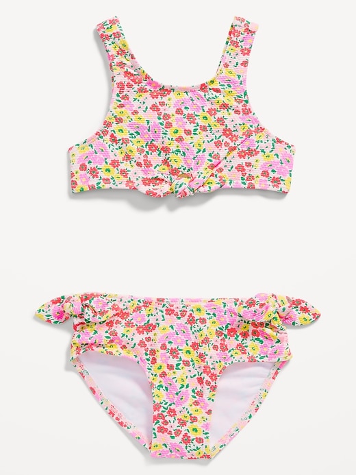 View large product image 1 of 3. Printed Tie-Front Bikini Swim Set for Toddler Girls