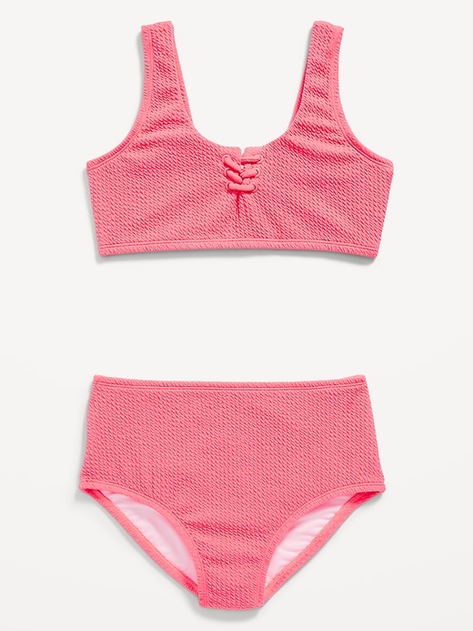View large product image 1 of 3. Lace-Up Front Bikini Swim Set for Girls