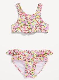 View large product image 3 of 3. Printed Tie-Front Bikini Swim Set for Toddler Girls