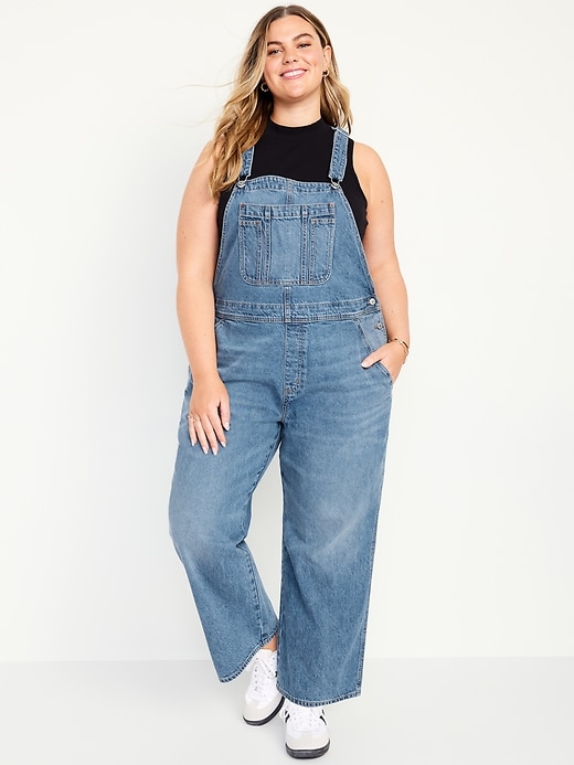 Image number 7 showing, Baggy Wide-Leg Jean Overalls