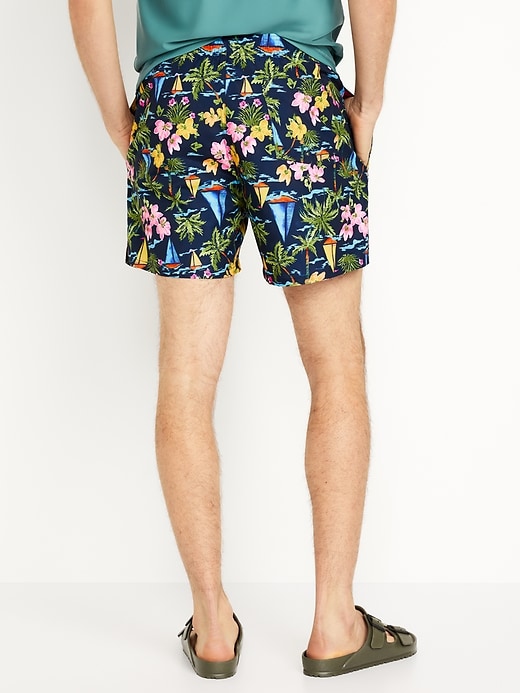 Image number 2 showing, Printed Swim Trunks -- 5-inch inseam
