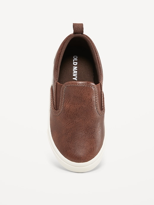 View large product image 2 of 4. Faux-Leather Slip-On Sneakers for Toddler Boys