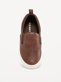 Image number 2 showing, Faux-Leather Slip-On Sneakers for Toddler Boys