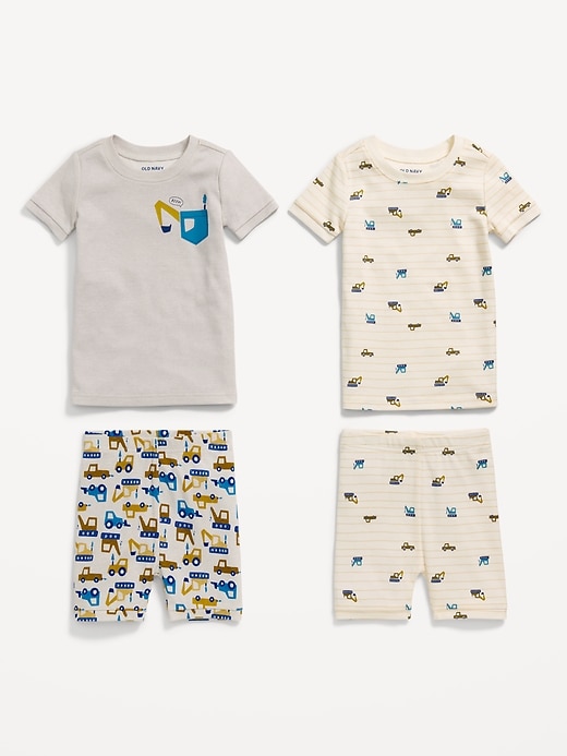 View large product image 2 of 2. Unisex 4-Piece Printed Snug-Fit Pajama Set for Toddler & Baby