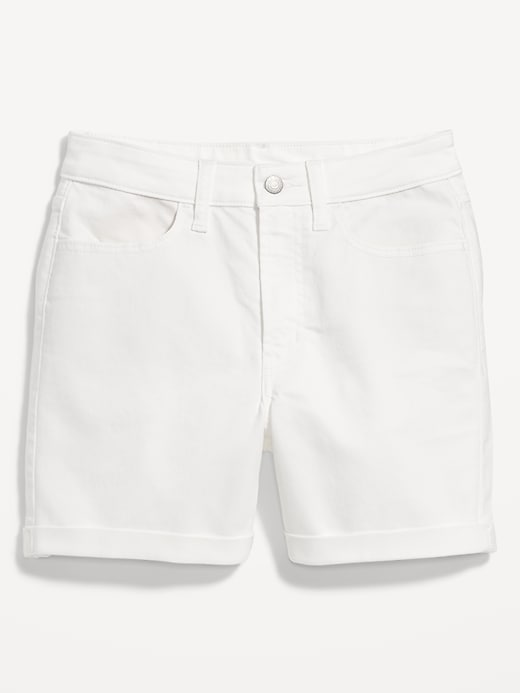 Image number 4 showing, High-Waisted Wow Jean Shorts -- 5-inch inseam