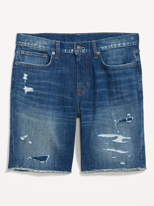 Image number 3 showing, Slim Ripped Jean Shorts -- 9.5-inch inseam