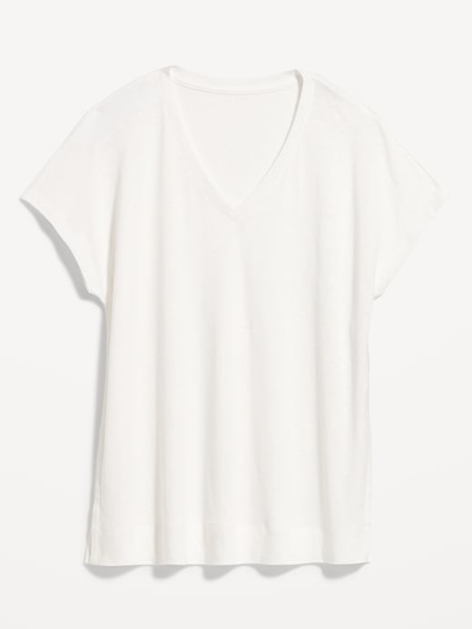 Image number 4 showing, Oversized Linen-Blend Tunic T-Shirt